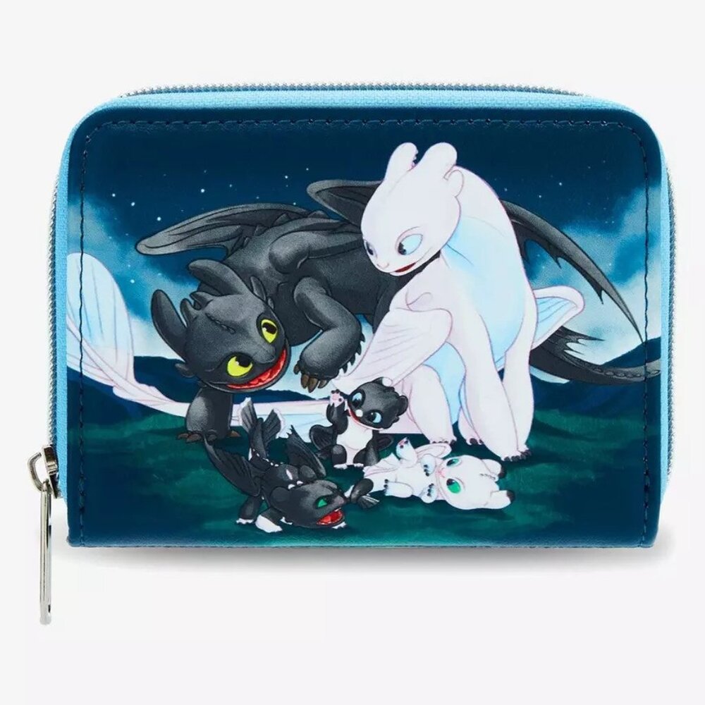 Loungefly How To Train Your Dragon Wallet Toothless Light Fury Babies Zip Around